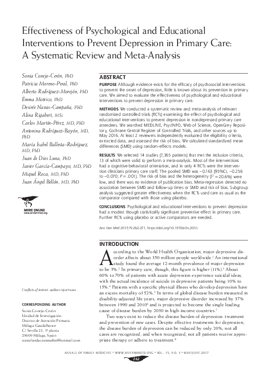 (PDF) Effectiveness of Psychological and Educational Interventions to ...