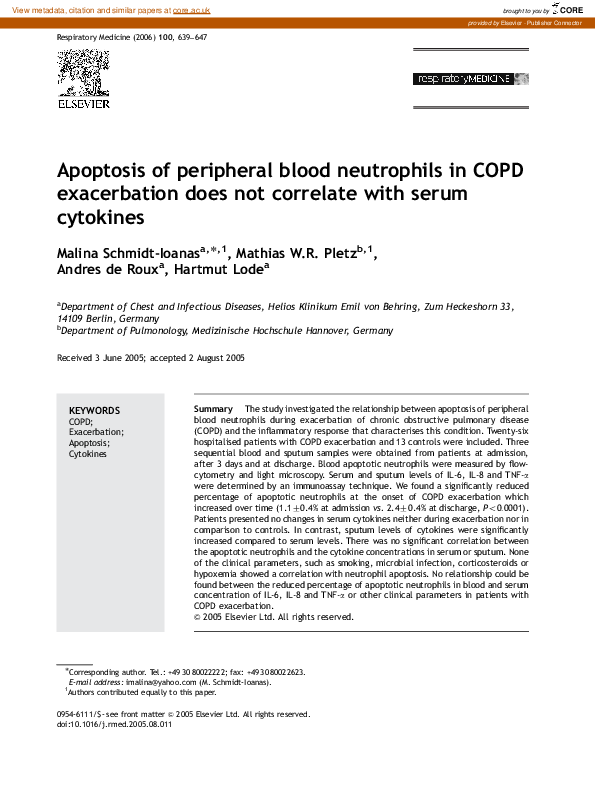 (PDF) Apoptosis of peripheral blood neutrophils in COPD exacerbation ...