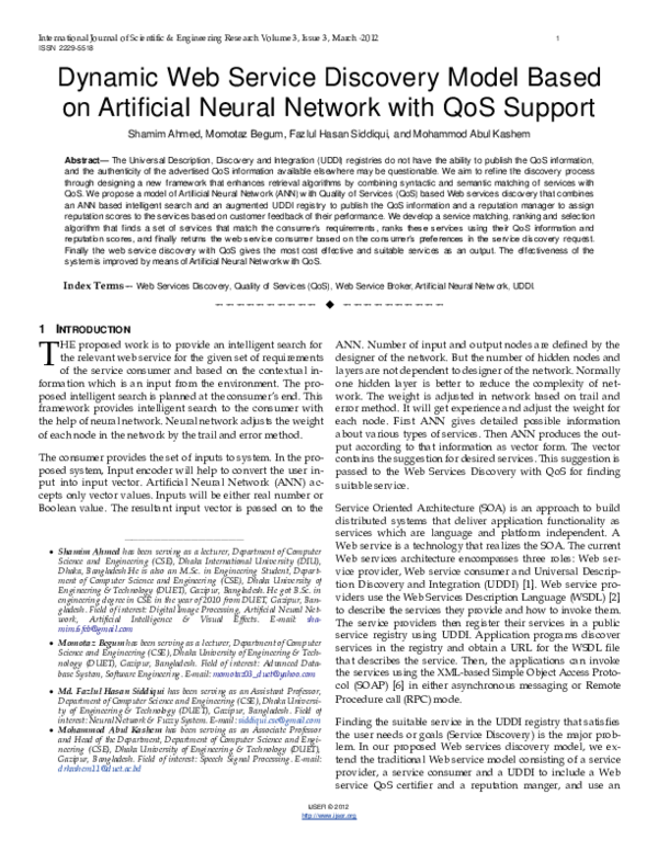 (PDF) Dynamic Web Service Discovery Model Based on Artificial Neural ...