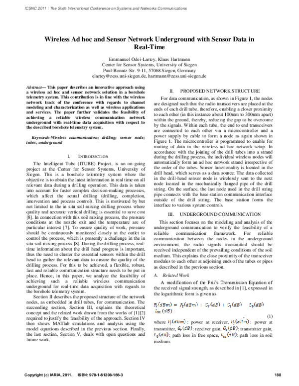(PDF) Routing in wireless ad hoc and sensor network underground with ...