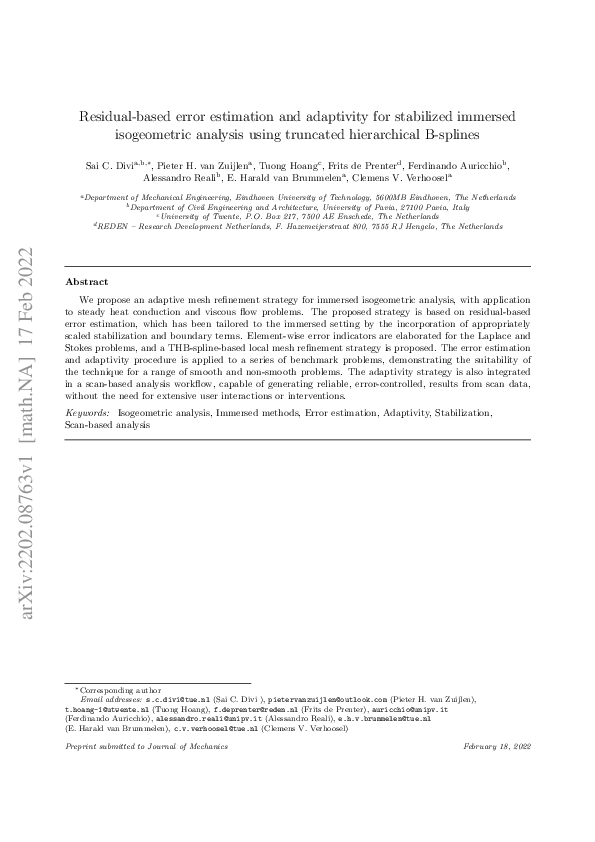 (PDF) Residual-based error estimation and adaptivity for stabilized ...
