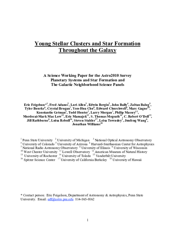 (PDF) Young stellar clusters and star formation throughout the Galaxy