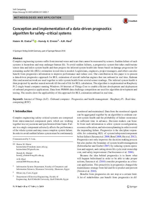(PDF) Conception and implementation of a data-driven prognostics ...