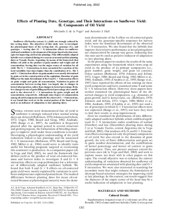 (PDF) Effects of Planting Date, Genotype, and Their Interactions on ...