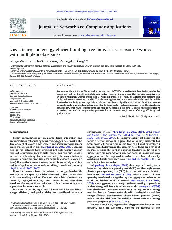 (PDF) Low latency and energy efficient routing tree for wireless sensor ...