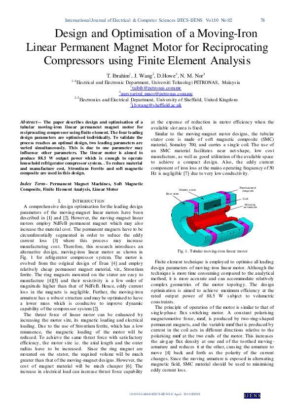 (PDF) Design and Optimisation of a Moving-Iron Linear Permanent Magnet ...