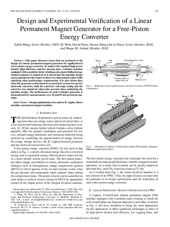 (PDF) Design and Experimental Verification of a Linear Permanent Magnet ...