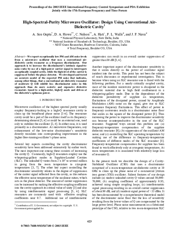 (PDF) High spectral purity microwave oscillator design using