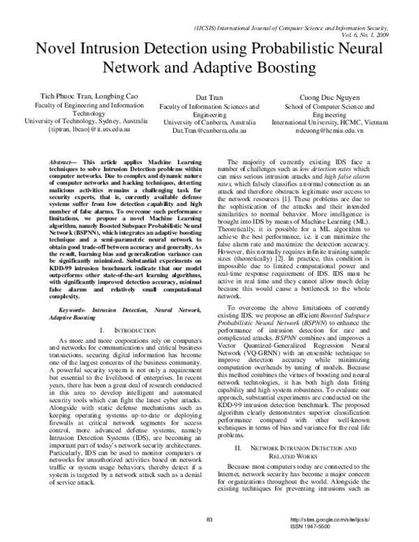 (PDF) Novel Intrusion Detection using Probabilistic Neural Network and ...