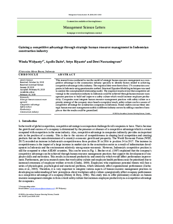 (PDF) Gaining a competitive advantage through strategic human resource ...