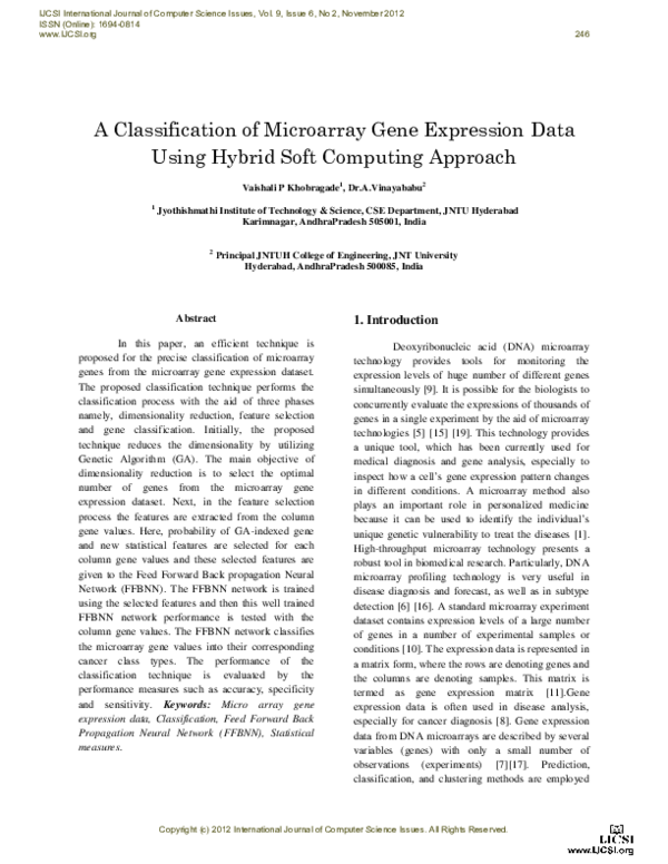(PDF) A Classification of Microarray Gene Expression Data Using Hybrid ...