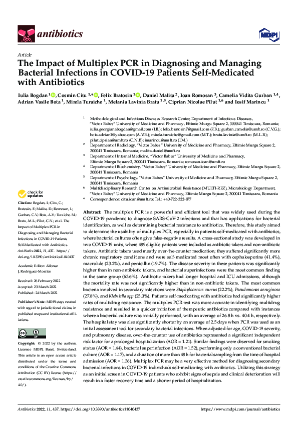 (PDF) The Impact of Multiplex PCR in Diagnosing and Managing Bacterial ...