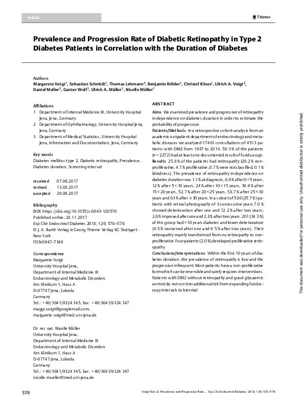 (PDF) Prevalence and Progression Rate of Diabetic Retinopathy in Type 2 ...