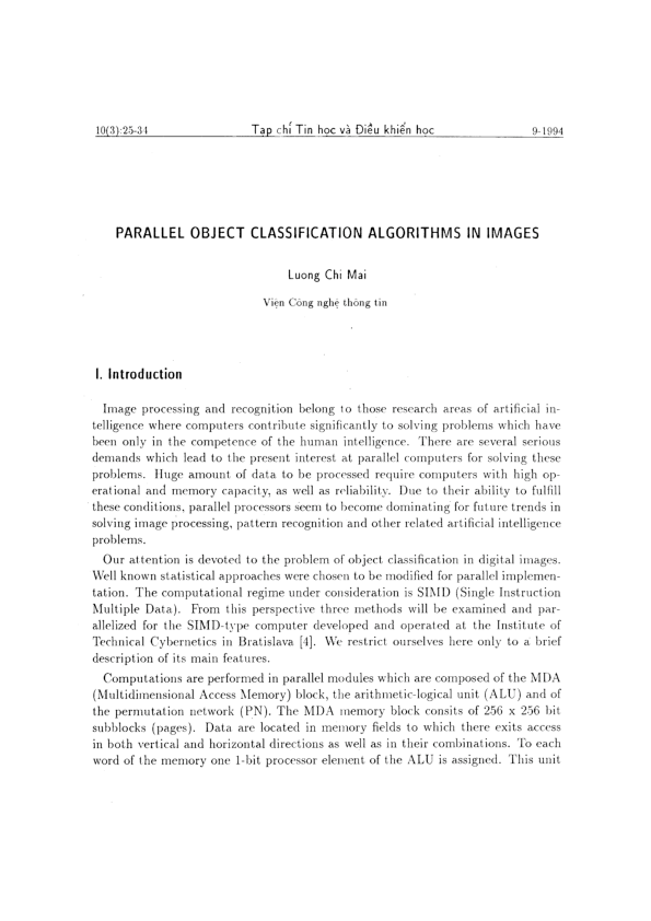 Image showcasing (PDF) Parallel object classification algorithms in images
