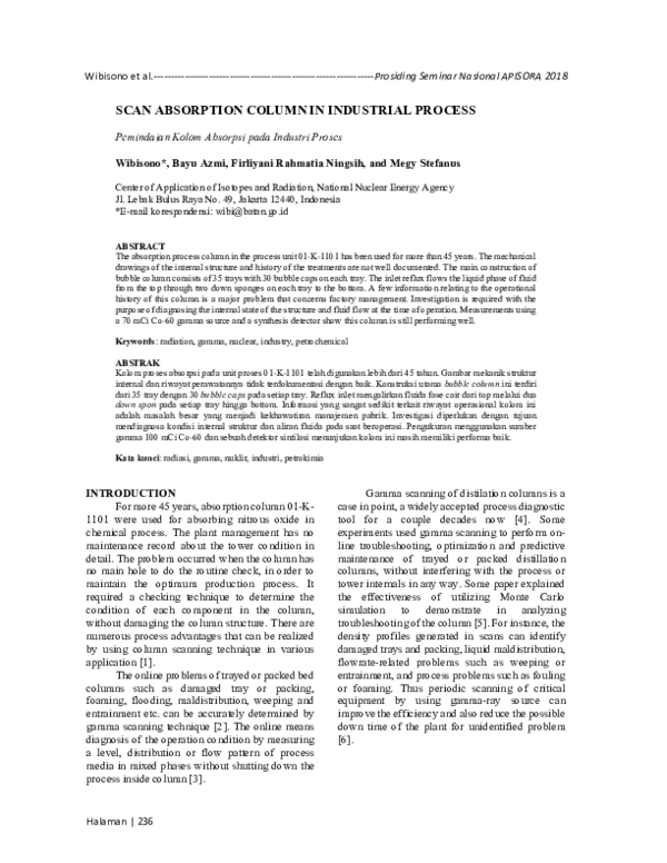 (PDF) Scan Absorption Column in Industrial Process