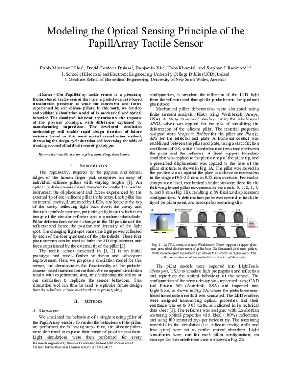 (PDF) Modeling the Optical Sensing Principle of the PapillArray Tactile ...