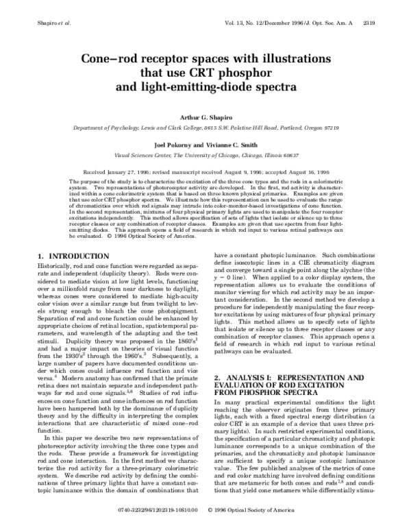 (PDF) Conerod receptor spaces with illustrations that use CRT phosphor