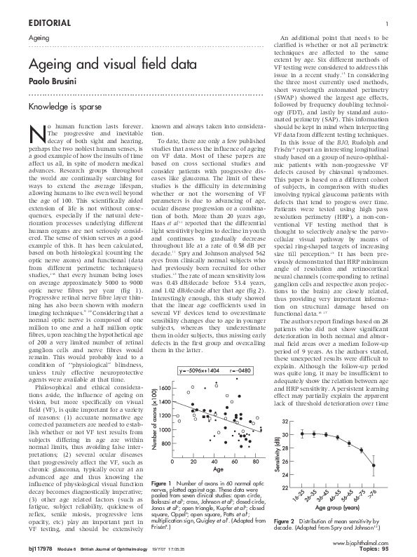 (PDF) Ageing and visual field data