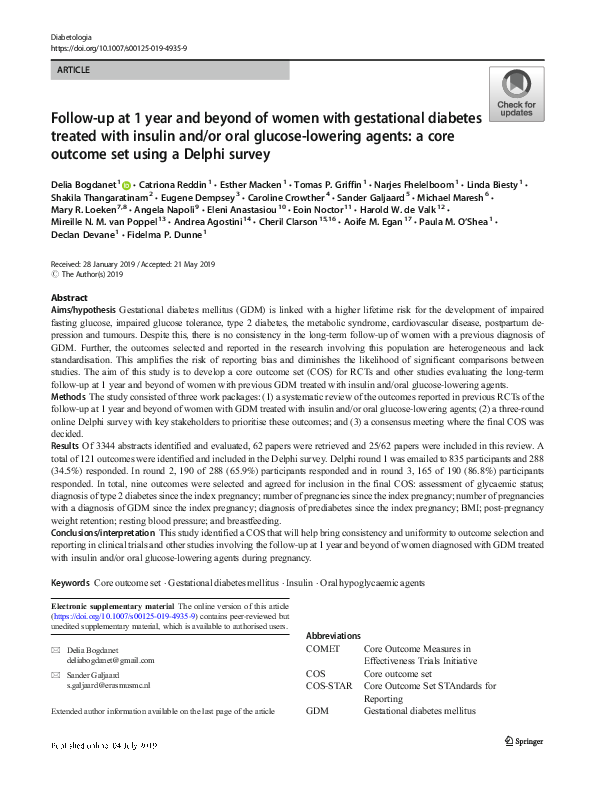 (PDF) Follow-up at 1 year and beyond of women with gestational diabetes ...