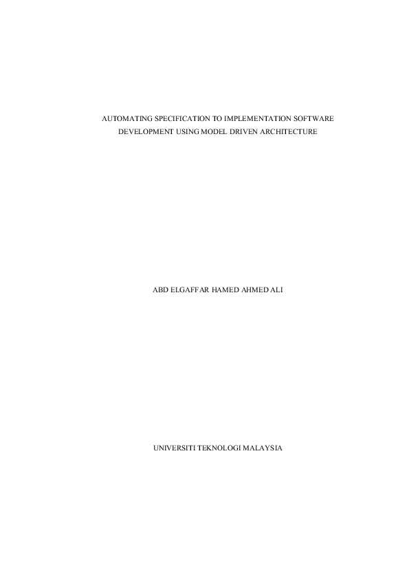 (PDF) Automating specification to implementation software development ...