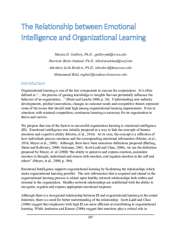 (PDF) The Relationship between Emotional Intelligence and ...