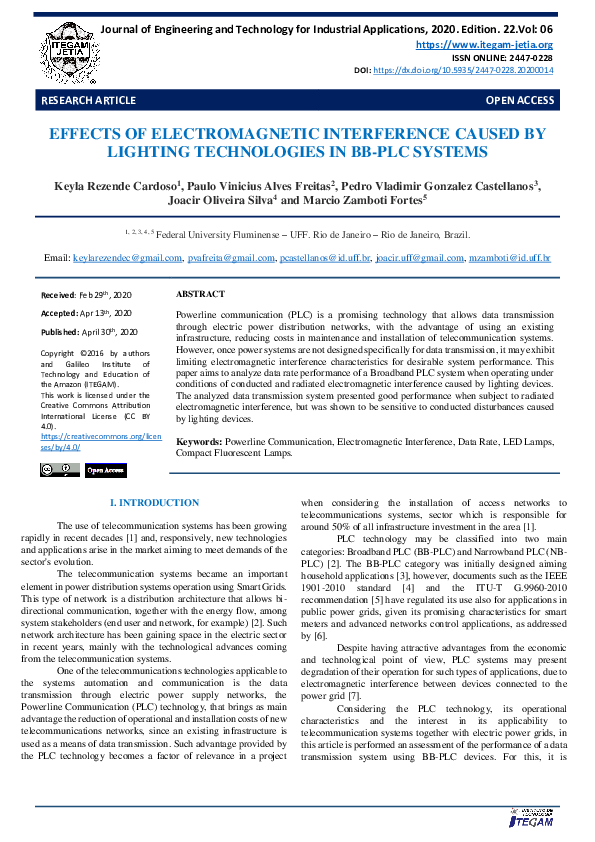 (PDF) Effects of Electromagnetic Interference Caused by Lighting ...