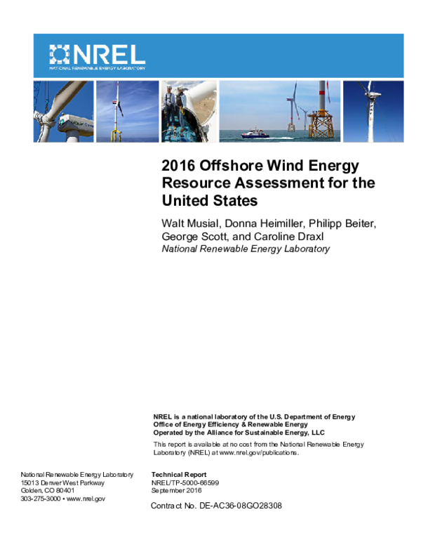 (PDF) 2016 Offshore Wind Energy Resource Assessment for the United States