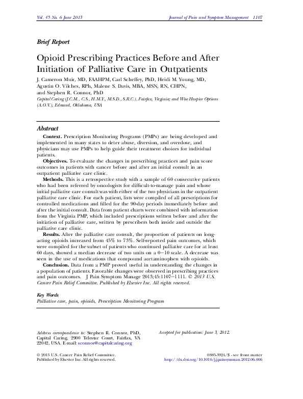 (PDF) Opioid Prescribing Practices Before and After Initiation of ...