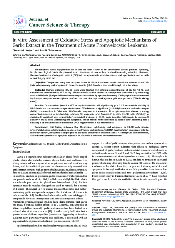 (PDF) In vitro assessment of oxidative stress and apoptotic mechanisms ...