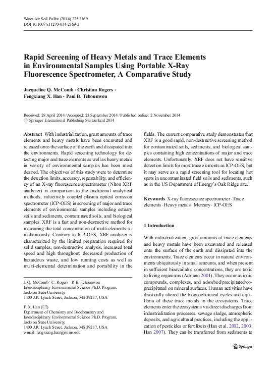 (PDF) Rapid screening of heavy metals and trace elements in ...