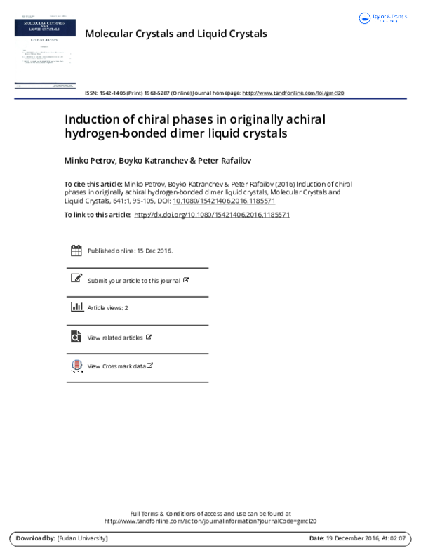 (PDF) Induction of chiral phases in originally achiral hydrogen-bonded ...