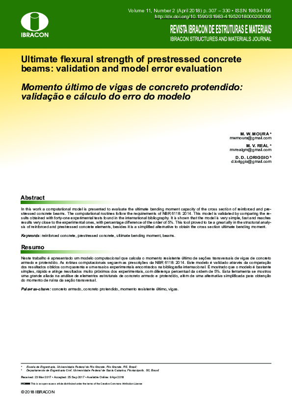 (PDF) Ultimate flexural strength of prestressed concrete beams ...