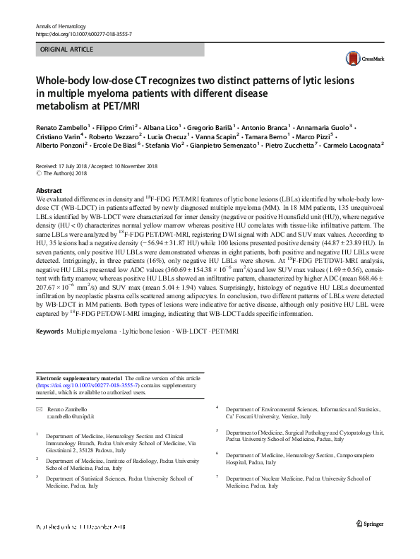 (PDF) Whole-body low-dose CT recognizes two distinct patterns of lytic ...