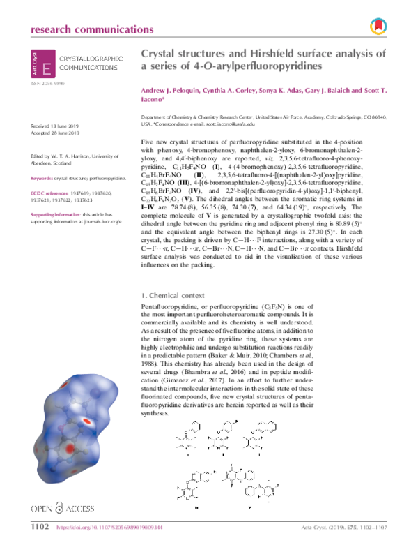 (PDF) Crystal structures and Hirshfeld surface analysis of a series of ...