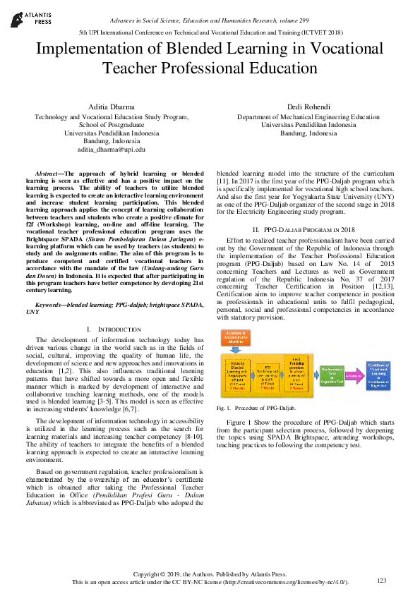 (PDF) Implementation of Blended Learning in Vocational Teacher ...