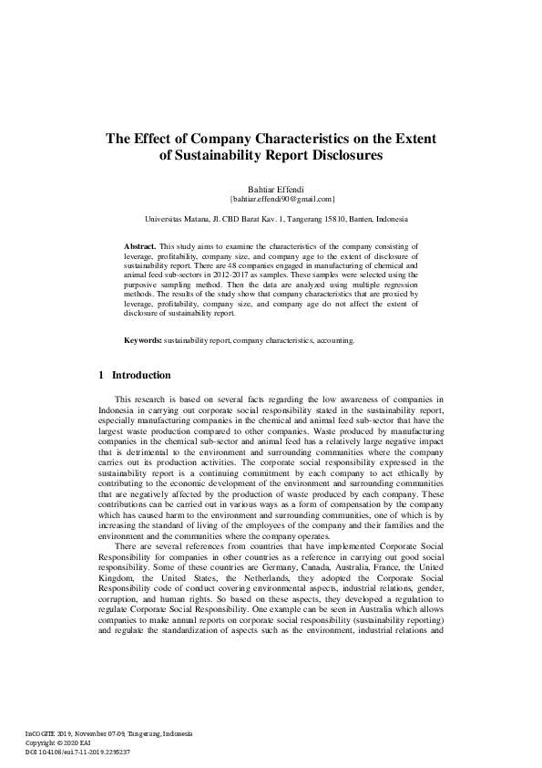 (PDF) The Effect of Company Characteristics on the Extent of ...