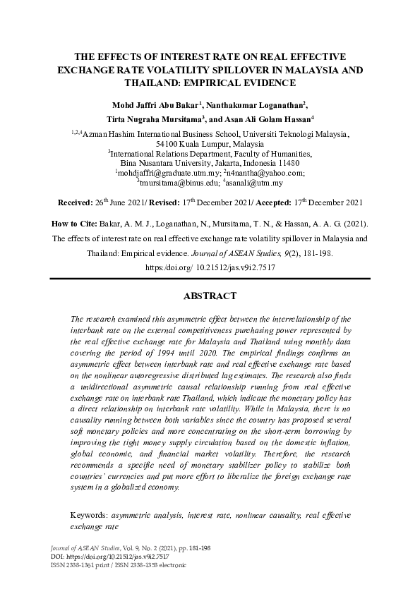 (PDF) The Effects of Interest Rate on Real Effective Exchange Rate ...