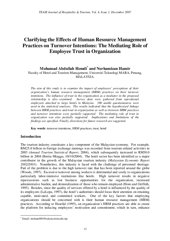 (PDF) Clarifying the Effects of Human Resource Management Practices on ...