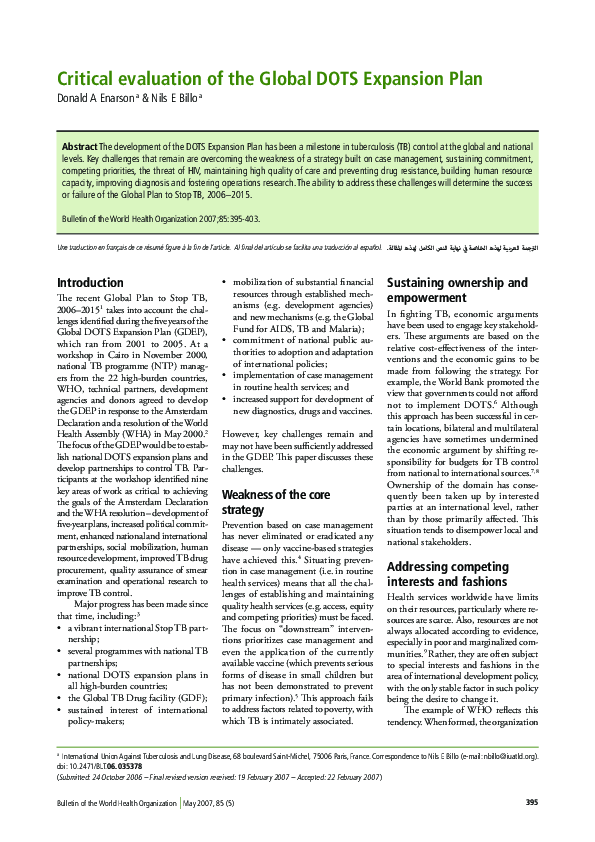 (PDF) Building political commitment in Peru for TB control through ...