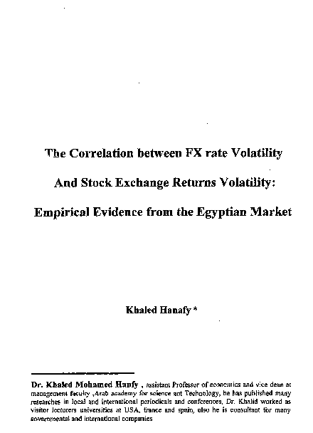 (PDF) The Correlation between FX rate Volatility And Stock Exchange ...