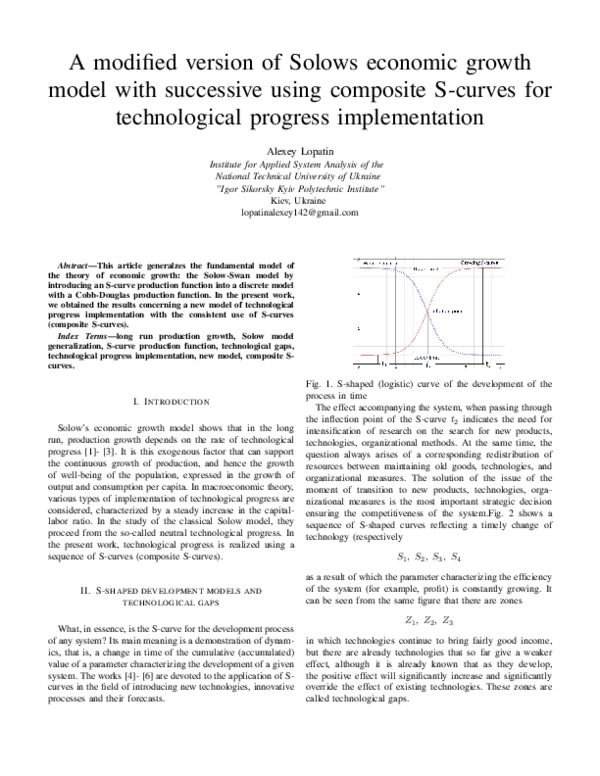 (PDF) A modified version of Solows economic growth model with ...