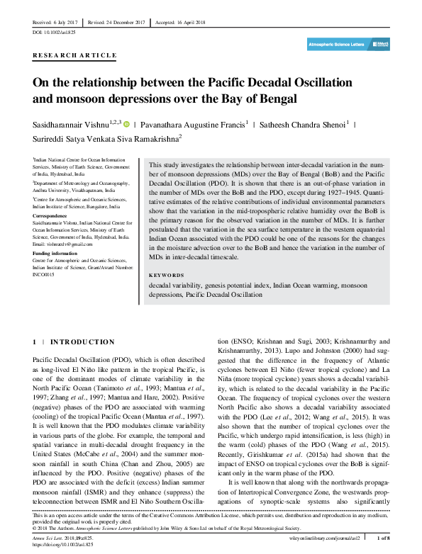 (PDF) On the relationship between the Pacific Decadal Oscillation and ...