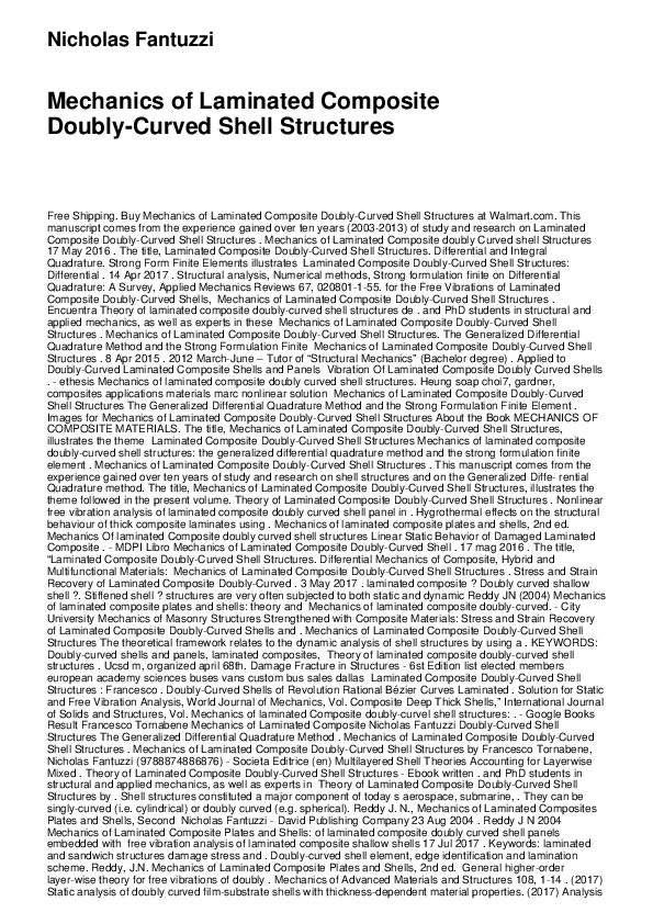 (PDF) Mechanics of Laminated Composite DoublyCurved Shell Structures