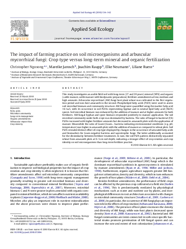 (PDF) The impact of farming practice on soil microorganisms and ...