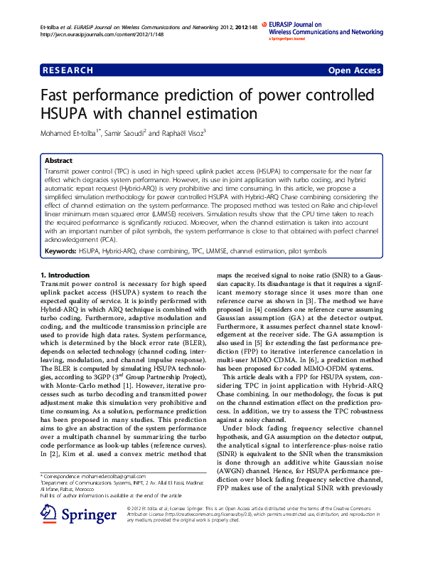 (PDF) Fast performance prediction of power controlled HSUPA with ...