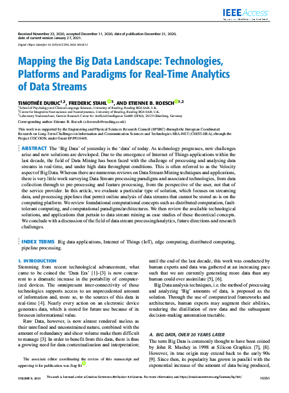 (PDF) Mapping the Big Data Landscape: Technologies, Platforms and ...