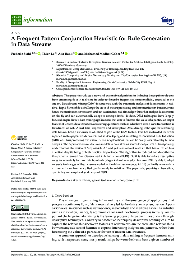 (PDF) A Frequent Pattern Conjunction Heuristic for Rule Generation in ...