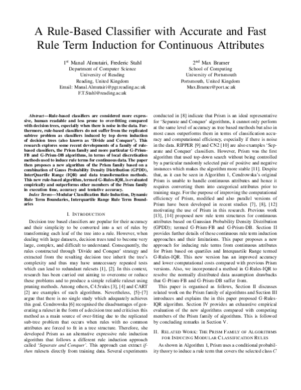 (PDF) A Rule-Based Classifier with Accurate and Fast Rule Term ...