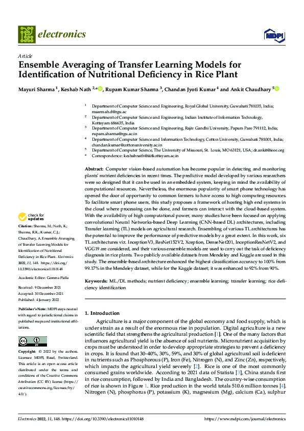 (PDF) Ensemble Averaging of Transfer Learning Models for Identification ...