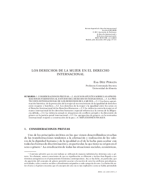 (PDF) Los derechos de la mujer en el Derecho internacional